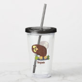 Verbazingwekkende, grappige, bruine cartoon afbeel acryl drinkbeker (Achterkant)