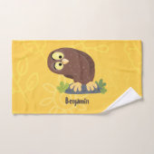 Verbazingwekkende, grappige, bruine cartoon afbeel bad handdoek (Handdoek)