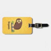 Verbazingwekkende, grappige, bruine cartoon afbeel bagagelabel (Voorkant horizontaal)