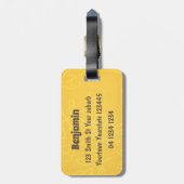 Verbazingwekkende, grappige, bruine cartoon afbeel bagagelabel (Achterkant verticaal)