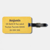 Verbazingwekkende, grappige, bruine cartoon afbeel bagagelabel (Achterkant horizontaal)