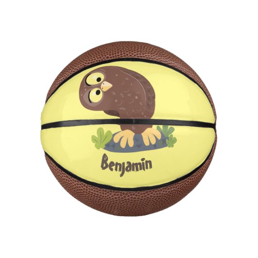 Verbazingwekkende, grappige, bruine cartoon afbeel basketbal (Voorkant)