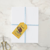 Verbazingwekkende, grappige, bruine cartoon afbeel cadeaulabel (Met Touw)