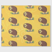 Verbazingwekkende, grappige, bruine cartoon afbeel cadeaupapier (Vlak)