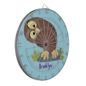 Verbazingwekkende, grappige, bruine cartoon afbeel dartbord (Voorkant Links)