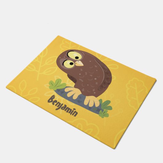 Verbazingwekkende, grappige, bruine cartoon afbeel deurmat (Schuin)