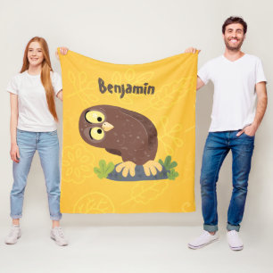 Verbazingwekkende, grappige, bruine cartoon afbeel fleece deken