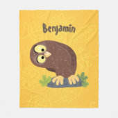 Verbazingwekkende, grappige, bruine cartoon afbeel fleece deken (Voorkant)