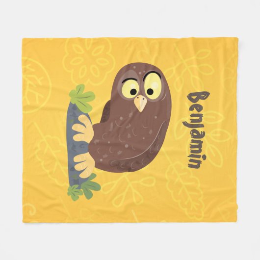 Verbazingwekkende, grappige, bruine cartoon afbeel fleece deken (Voorkant (Horizontaal))