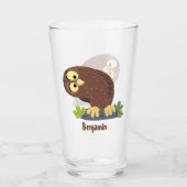 Verbazingwekkende, grappige, bruine cartoon afbeel glas (Voorkant)