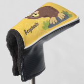 Verbazingwekkende, grappige, bruine cartoon afbeel golfheadcover (3/4 voorkant)