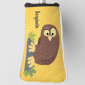 Verbazingwekkende, grappige, bruine cartoon afbeel golfheadcover (Draai 90)