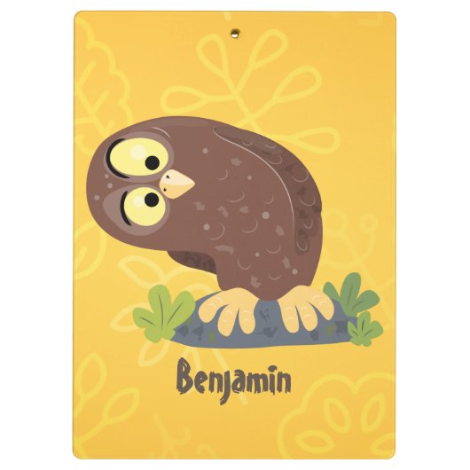 Verbazingwekkende, grappige, bruine cartoon afbeel klembord (Achterkant)