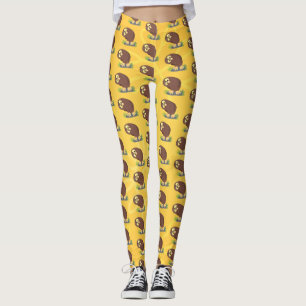 Verbazingwekkende, grappige, bruine cartoon afbeel leggings