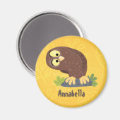 Verbazingwekkende, grappige, bruine cartoon afbeel magneet (Voorkant / Achterkant)