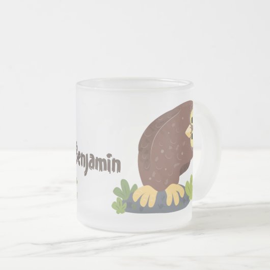 Verbazingwekkende, grappige, bruine cartoon afbeel matglas koffiemok (Voorkant rechts)