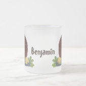 Verbazingwekkende, grappige, bruine cartoon afbeel matglas koffiemok (Center)