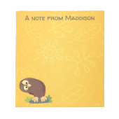 Verbazingwekkende, grappige, bruine cartoon afbeel notitieblok (Voorkant)