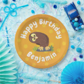 Verbazingwekkende, grappige, bruine cartoon afbeel papieren bordje (Feest)