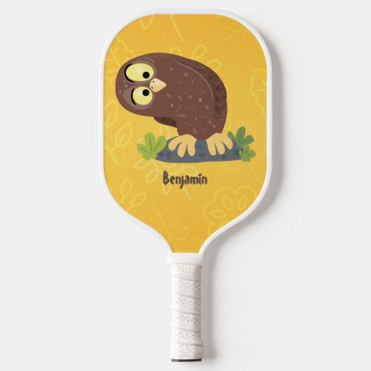 Verbazingwekkende, grappige, bruine cartoon afbeel pickleball paddle (Voorkant)