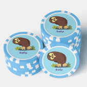 Verbazingwekkende, grappige, bruine cartoon afbeel poker chips (Opstapeling)