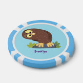 Verbazingwekkende, grappige, bruine cartoon afbeel poker chips (Enkel)