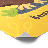 Verbazingwekkende, grappige, bruine cartoon afbeel poster (Hoek)