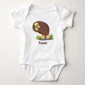 Verbazingwekkende, grappige, bruine cartoon afbeel romper (Voorkant)