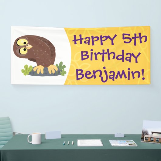 Verbazingwekkende, grappige, bruine cartoon afbeel spandoek (Beurs)