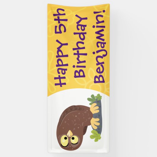 Verbazingwekkende, grappige, bruine cartoon afbeel spandoek (Verticaal)