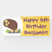 Verbazingwekkende, grappige, bruine cartoon afbeel spandoek (Horizontaal)