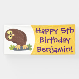 Verbazingwekkende, grappige, bruine cartoon afbeel spandoek