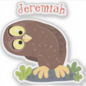 Verbazingwekkende, grappige, bruine cartoon afbeel sticker (Voorkant)