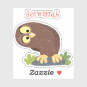 Verbazingwekkende, grappige, bruine cartoon afbeel sticker (Vel)