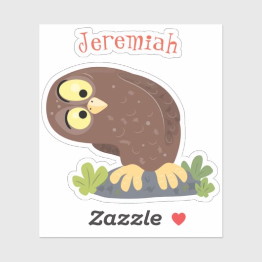 Verbazingwekkende, grappige, bruine cartoon afbeel sticker (Vel)