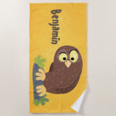 Verbazingwekkende, grappige, bruine cartoon afbeel strandlaken (Voorkant)