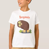 Verbazingwekkende, grappige, bruine cartoon afbeel t-shirt (Voorkant)