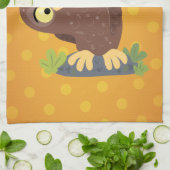 Verbazingwekkende, grappige, bruine cartoon afbeel theedoek (Gevouwen)