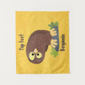 Verbazingwekkende, grappige, bruine cartoon afbeel wandkleed (Voorkant)