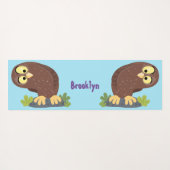 Verbazingwekkende, grappige, bruine cartoon afbeel yogamat (Achterkant (horizontaal))