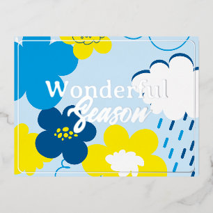 Verbazingwekkende groeten. folie feestdagen briefkaart