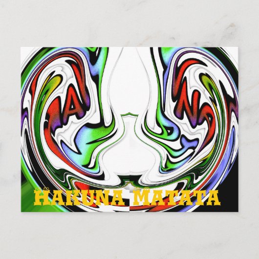 Verbazingwekkende Hakuna Matata Whirl Art Print Briefkaart (Voorkant)