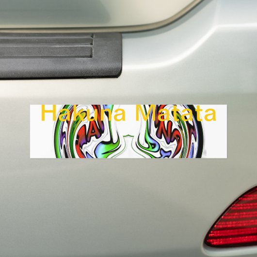 Verbazingwekkende Hakuna Matata Whirl Art Print Bumpersticker (Op auto)