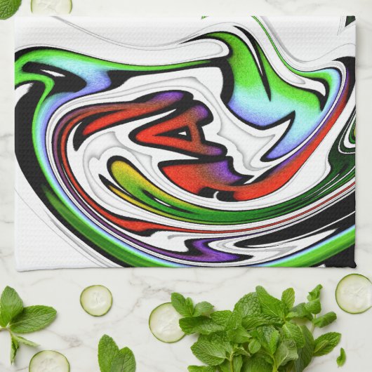 Verbazingwekkende Hakuna Matata Whirl Art Print Theedoek (Gevouwen)