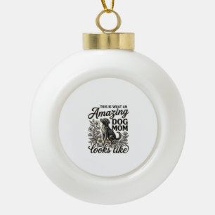 Verbazingwekkende Hondenmoeder Vintage Bloemige Ho Keramische Bal Ornament