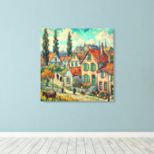 Verbazingwekkende huizen in Auvers - Vincent van G Canvas Afdruk (Insitu (Houten vloer))