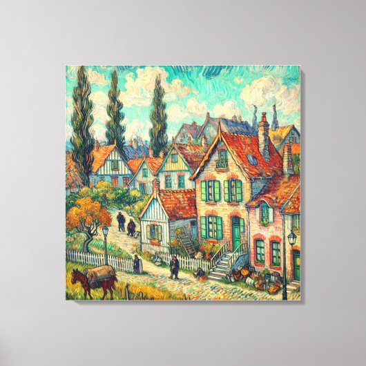 Verbazingwekkende huizen in Auvers - Vincent van G Canvas Afdruk (Voorkant)