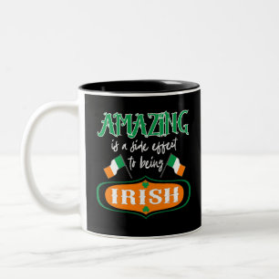 Verbazingwekkende Ierse vlag Shamrock Lucky Celtic Tweekleurige Koffiemok