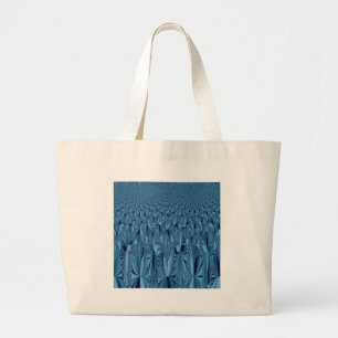 Verbazingwekkende iriserende blauwe caleidoscoop k grote tote bag