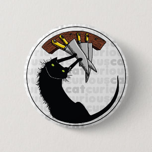 Verbazingwekkende kat met nives ronde button 5,7 cm